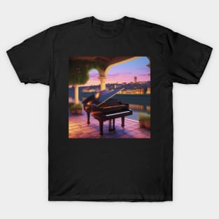 A Grand Piano In A Picturesque Scene in Florence Italy At Dusk T-Shirt